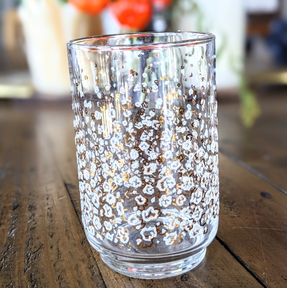 8 vintage Libby gold chip confetti drinking glasses - Picture 2 of 2